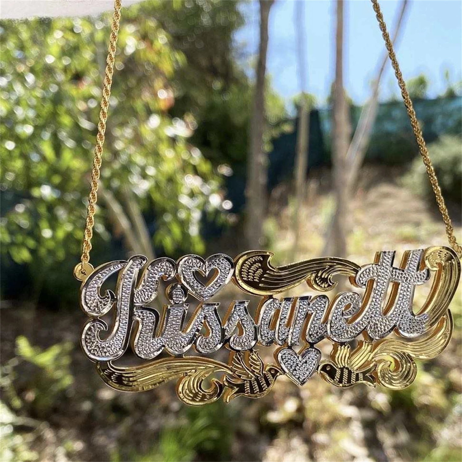 Name Necklace Custom - Zciti Custom Name Necklace 18K Gold