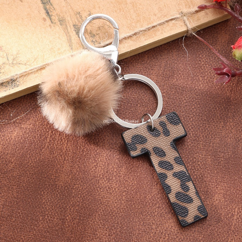 Fashion Leopard English Alphab – Monogram Keychain Leather recenzja i cena