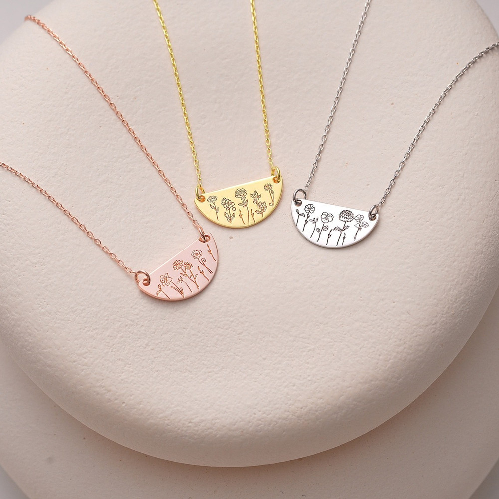 Custom Birth Month Flower Neck – Birth Flower Necklace recenzja i cena