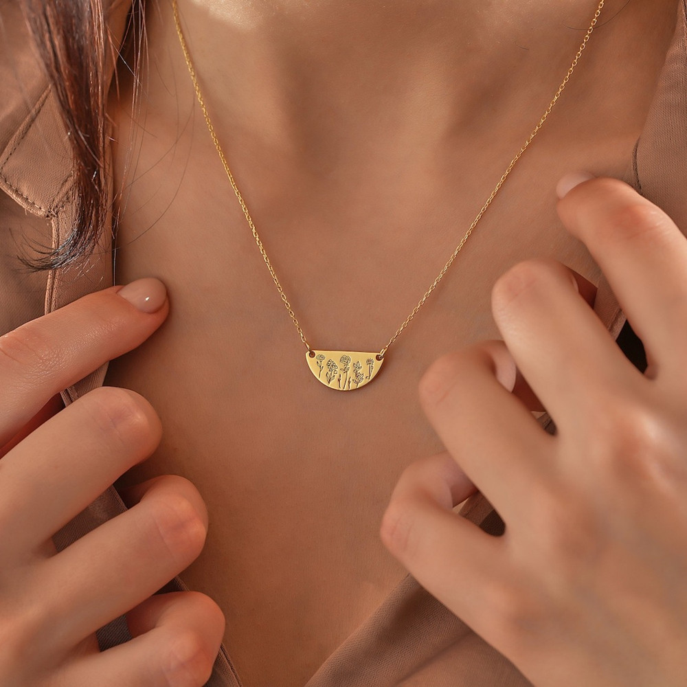 Custom Birth Month Flower Neck – Birth Flower Necklace recenzja i cena