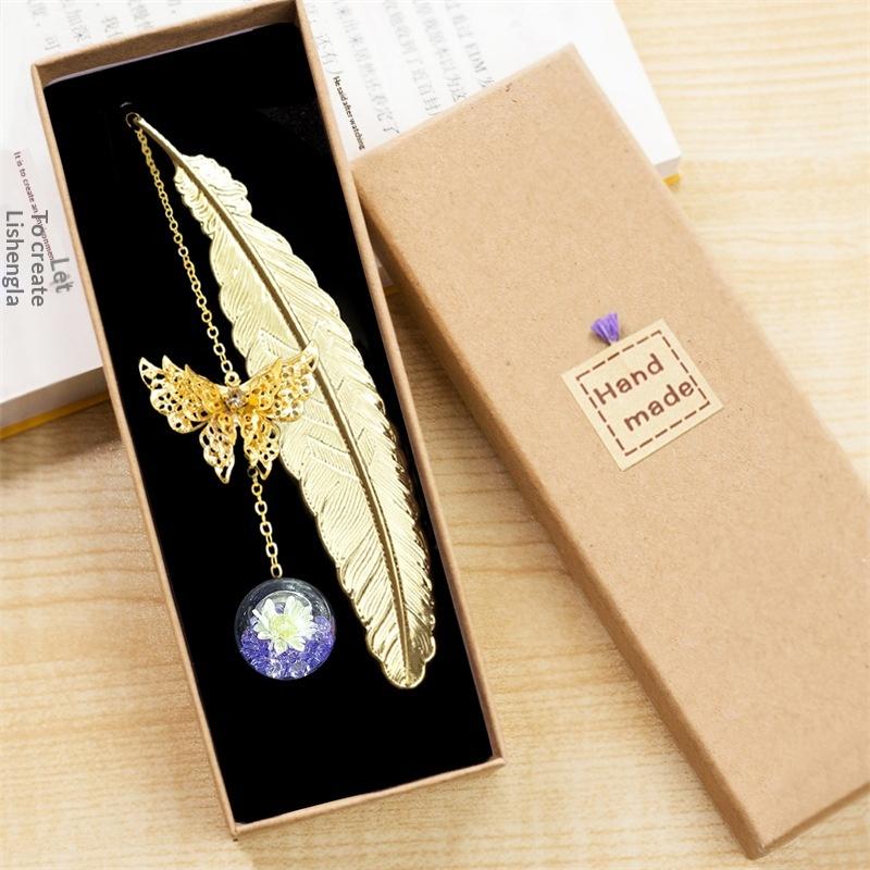 1PC Metal Bookmark Creative Im – Dried Flower Bookmark recenzja i cena