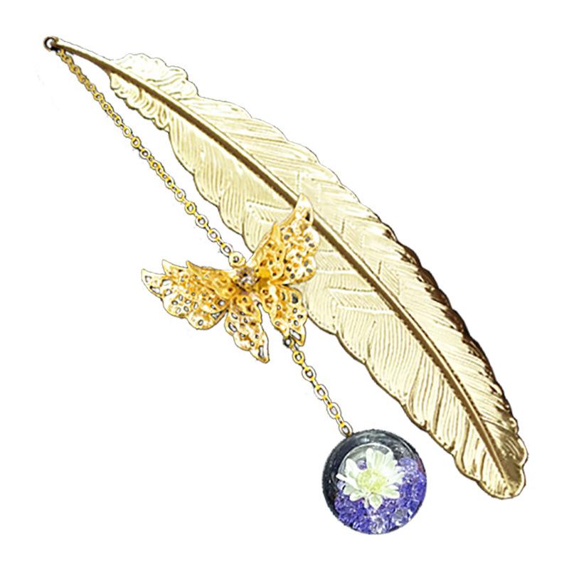 1PC Metal Bookmark Creative Im – Dried Flower Bookmark recenzja i cena