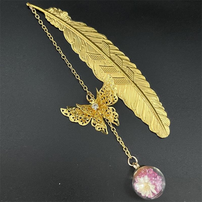 1PC Metal Bookmark Creative Im – Dried Flower Bookmark recenzja i cena