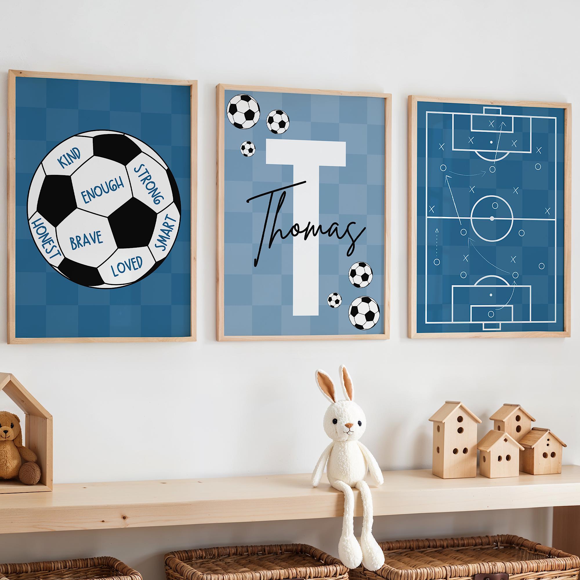 Custom Soccer Wall Art Set Aff – Personalized Name Box recenzja i cena