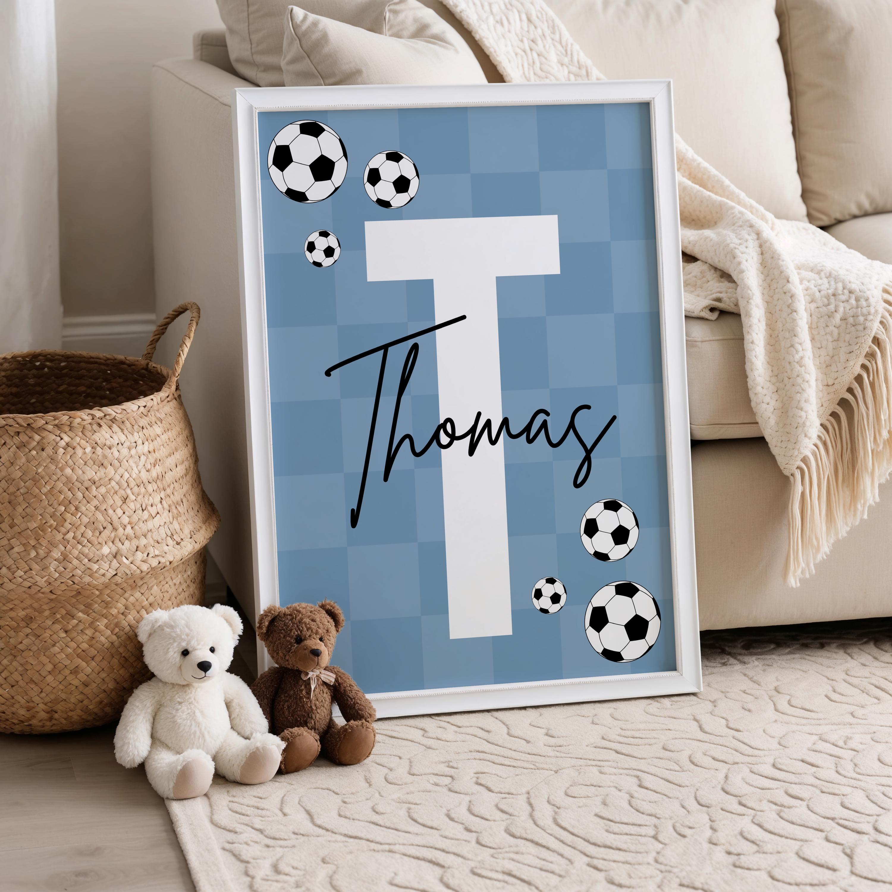 Custom Soccer Wall Art Set Aff – Personalized Name Box recenzja i cena