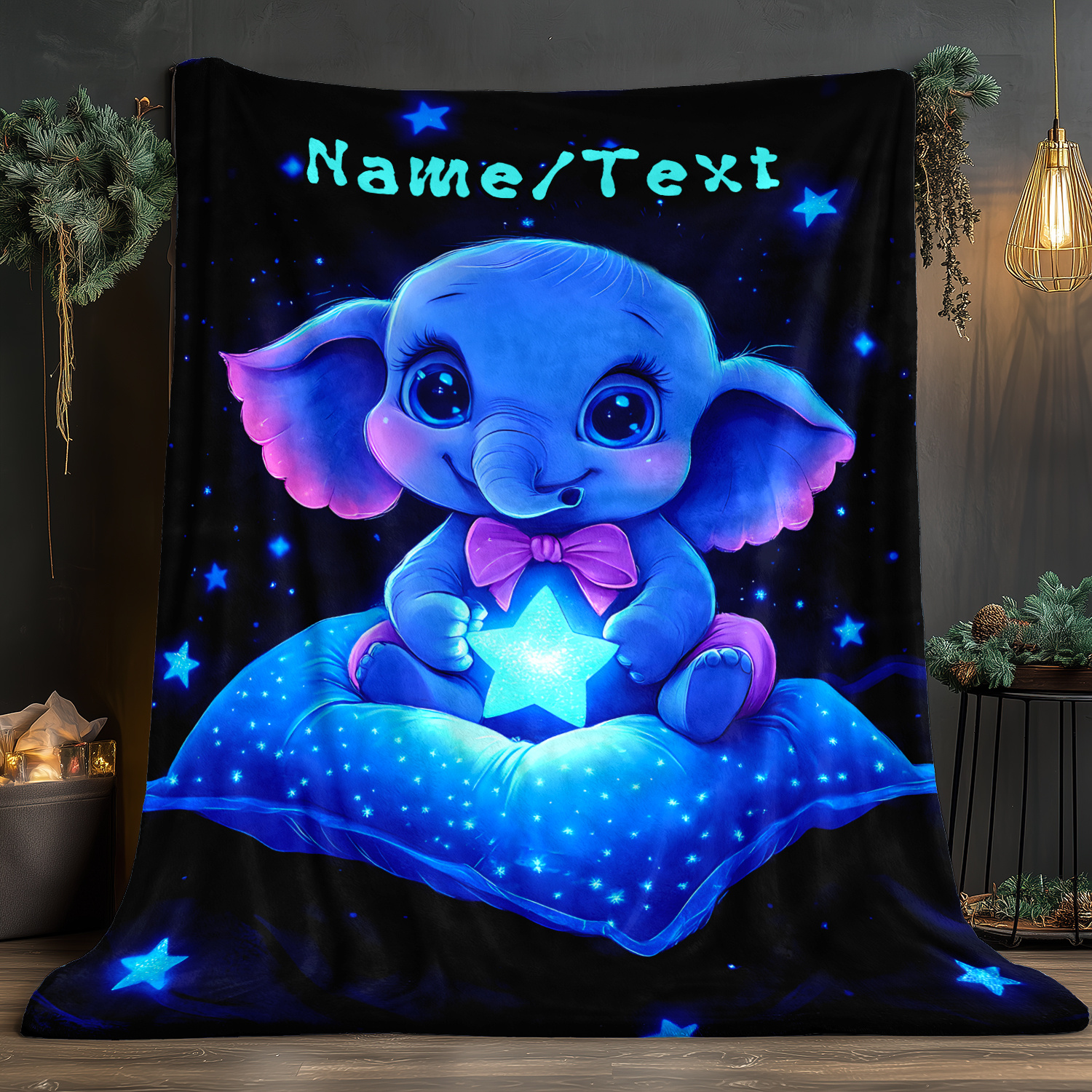 Personalized Cute Blue Elephan – Custom Night Sky recenzja i cena