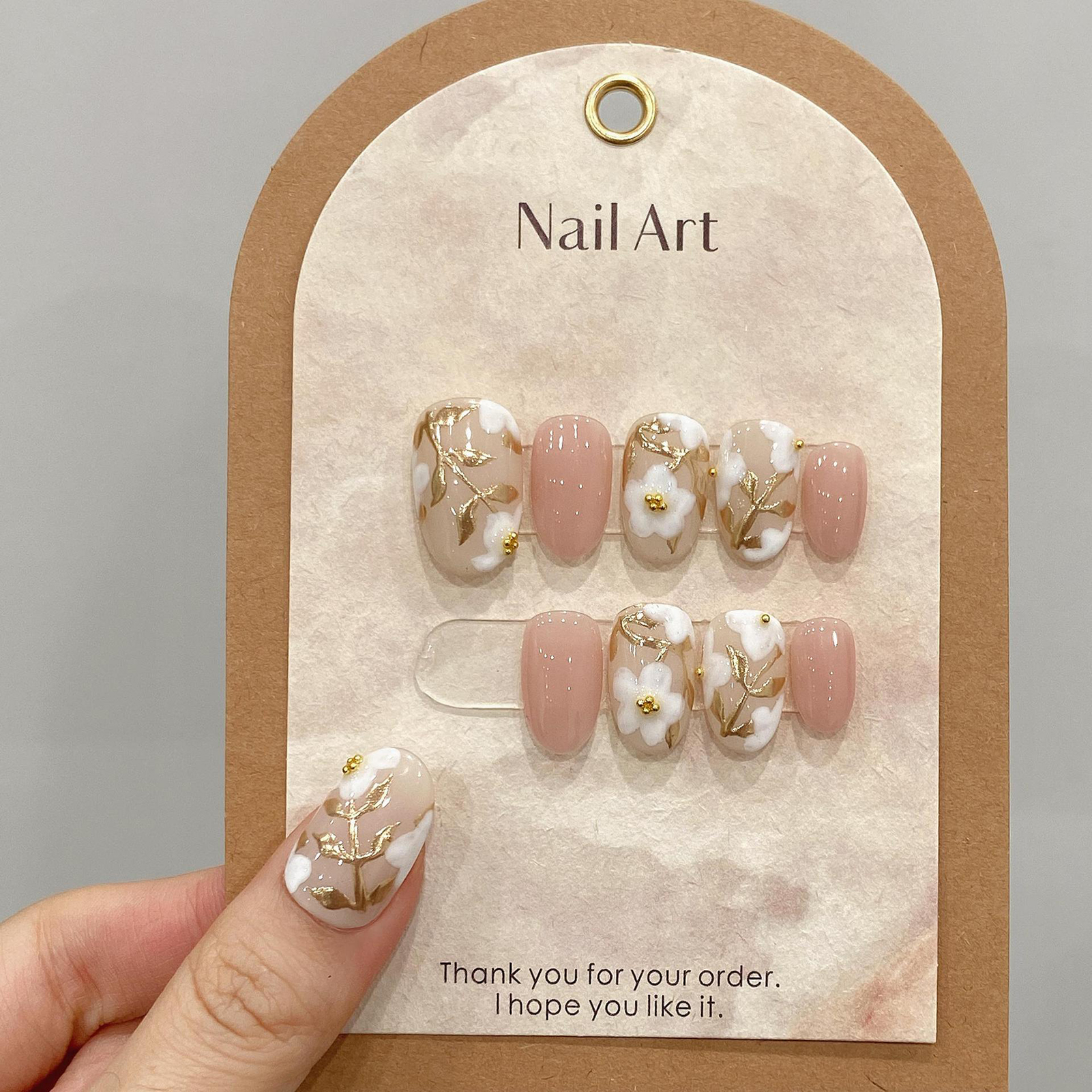 Handmade Press on Nails with W – Pressed Flower Art recenzja i cena