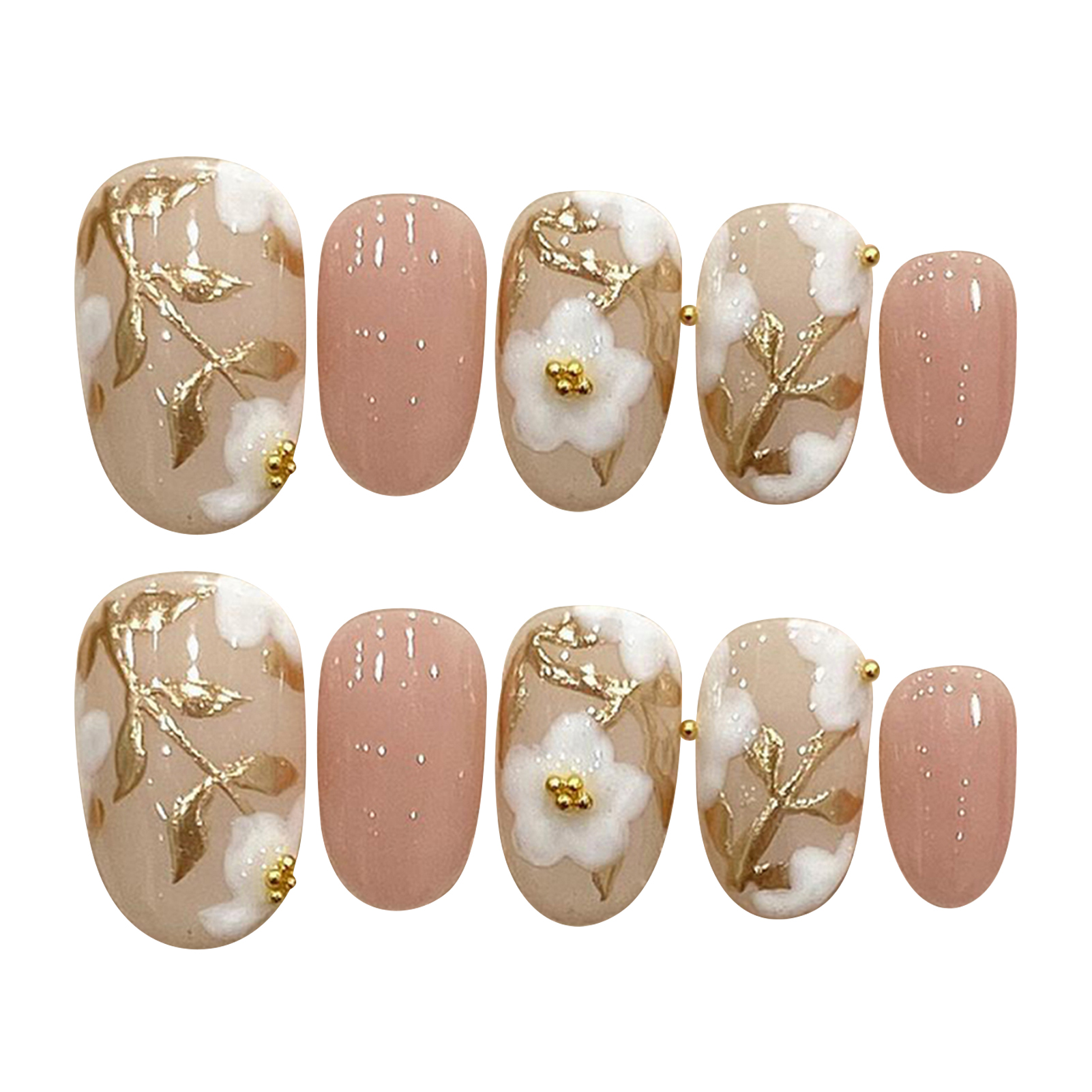 Handmade Press on Nails with W – Pressed Flower Art recenzja i cena