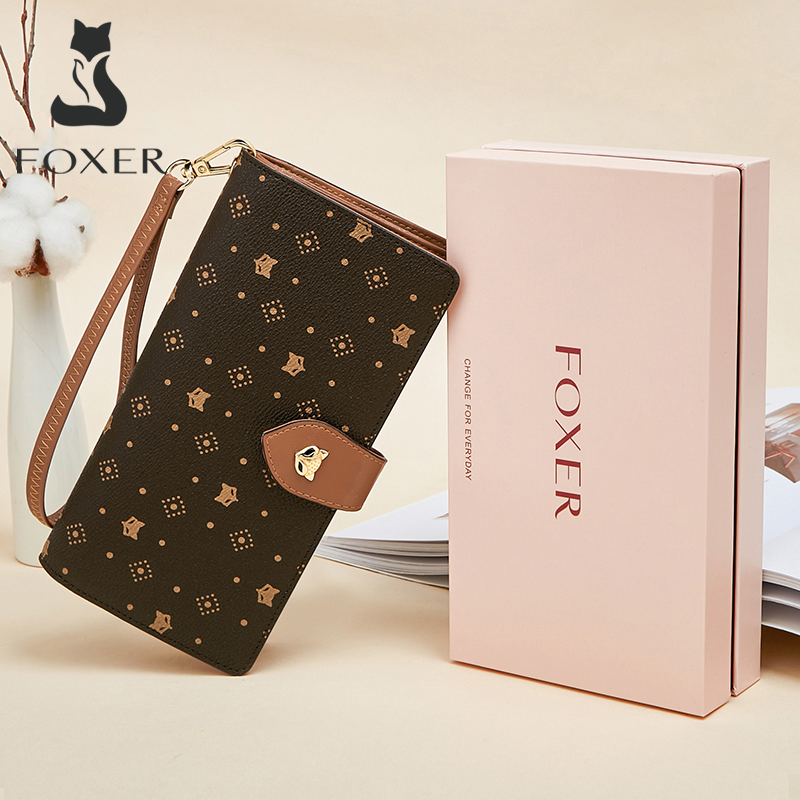 FOXER Women Long Wallet Card & – Monogram Keychain Leather recenzja i cena