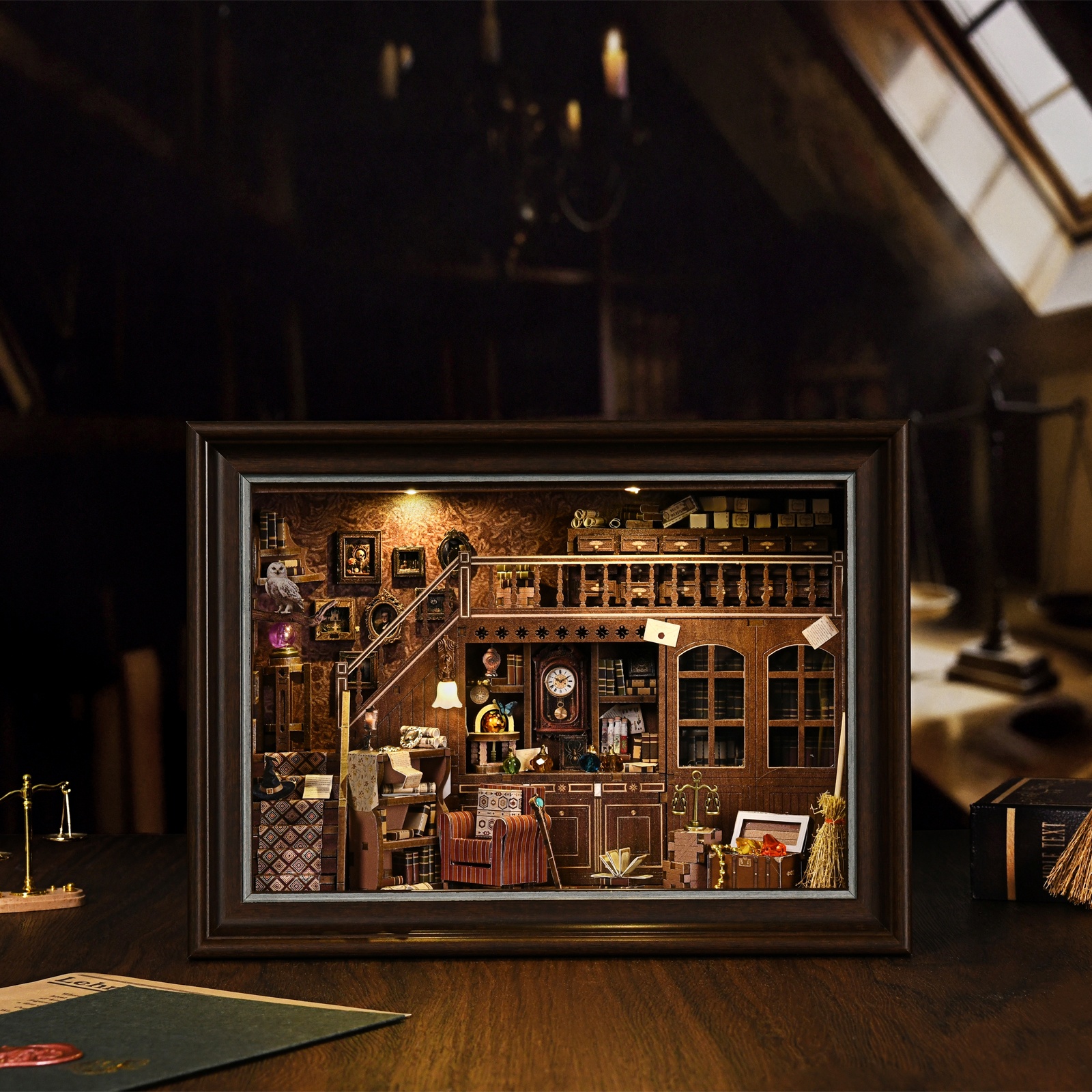 Book Nook Kit Secret Attic DIY – Engraved Wood Frame recenzja i cena