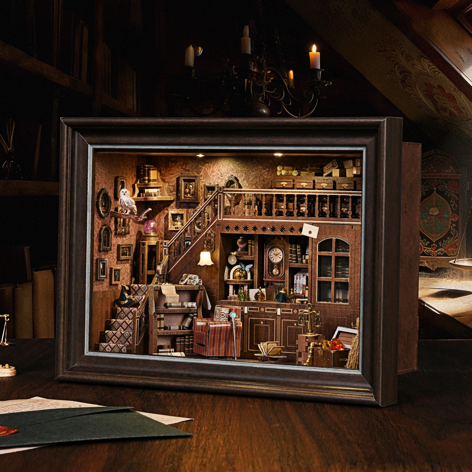 Book Nook Kit Secret Attic DIY – Engraved Wood Frame recenzja i cena