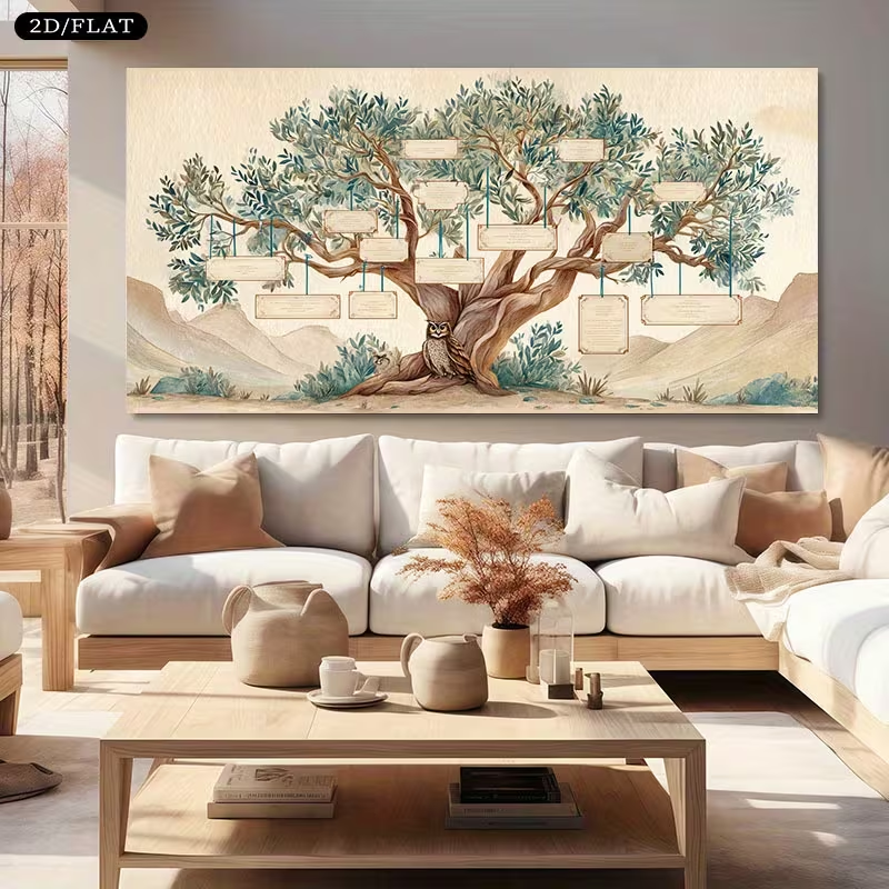 2D Flat, 2D Flat, Large Canvas – Family Tree Print recenzja i cena
