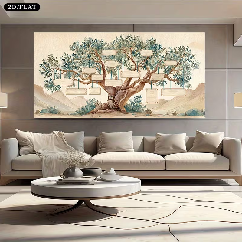 2D Flat, 2D Flat, Large Canvas – Family Tree Print recenzja i cena