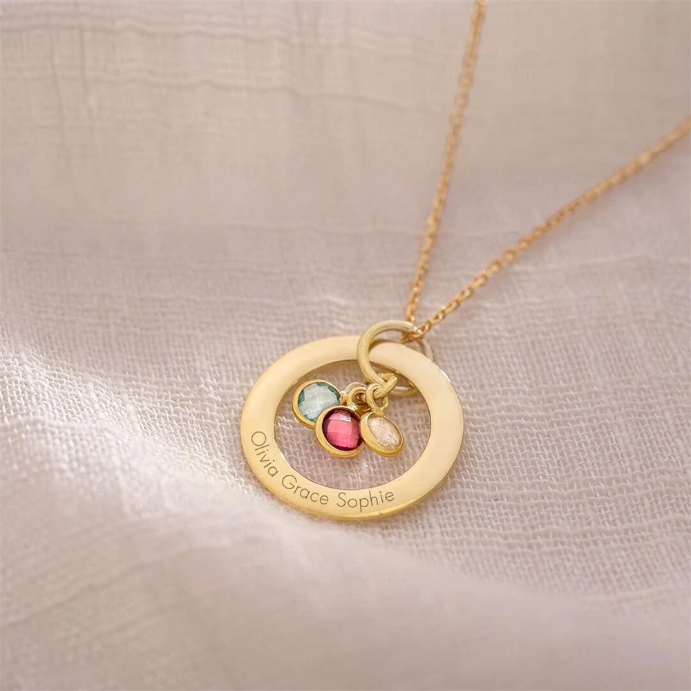 Custom Birthstone Eternal Ring – Birth Flower Necklace recenzja i cena
