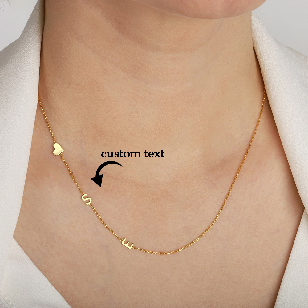 Custom Heart Sideways Letter I – Name Necklace Custom recenzja i cena