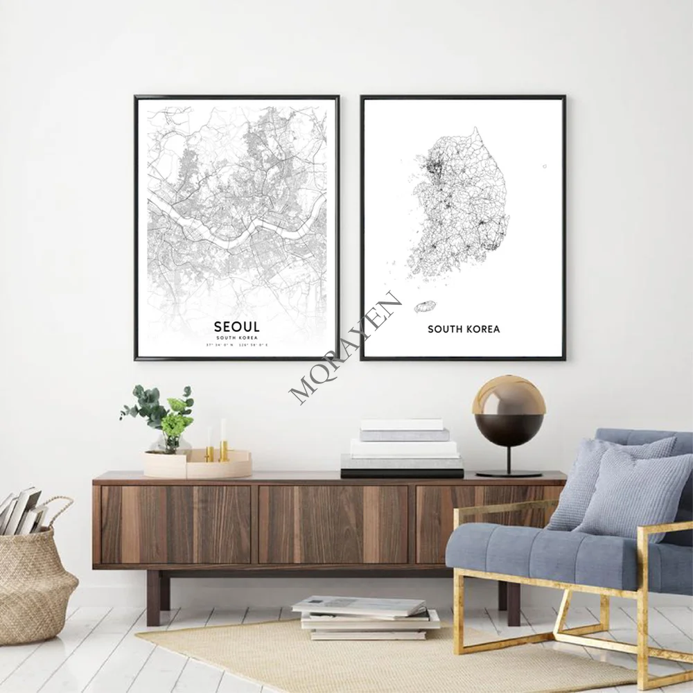 South Korea Map Black and Whit – Custom Star Map recenzja i cena
