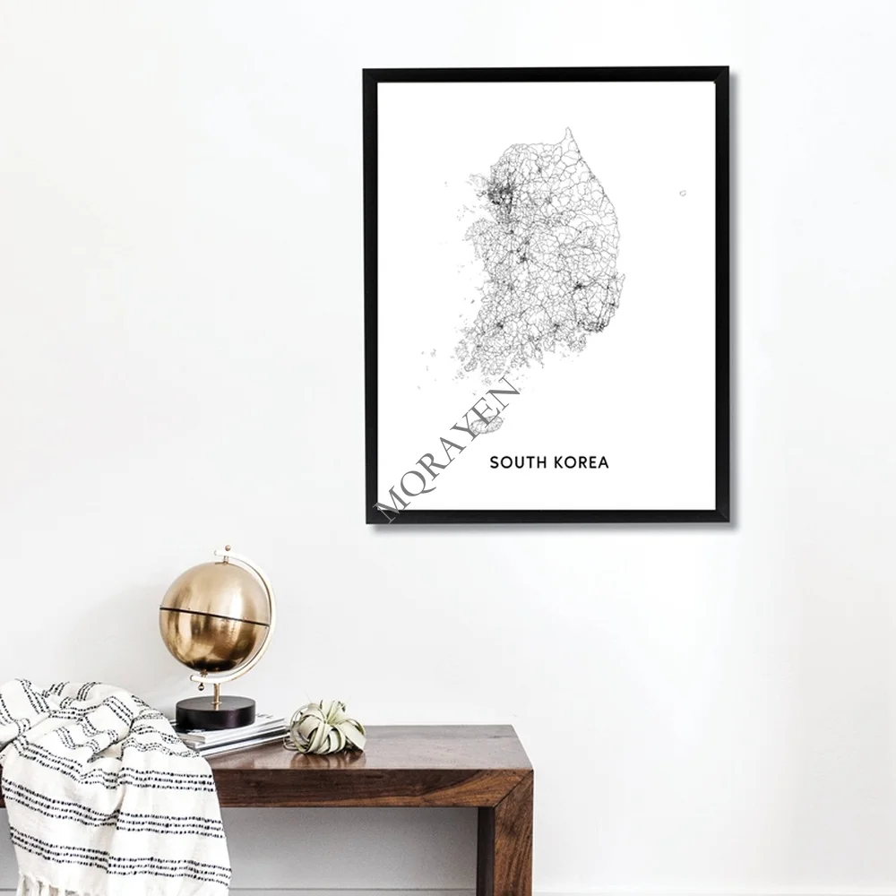 South Korea Map Black and Whit – Custom Star Map recenzja i cena