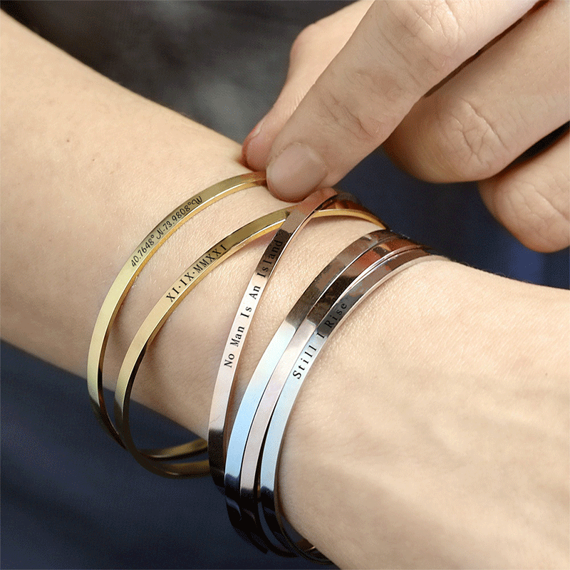 Custom Phrase Cuff Bracelets f – Coordinates Bracelet recenzja i cena