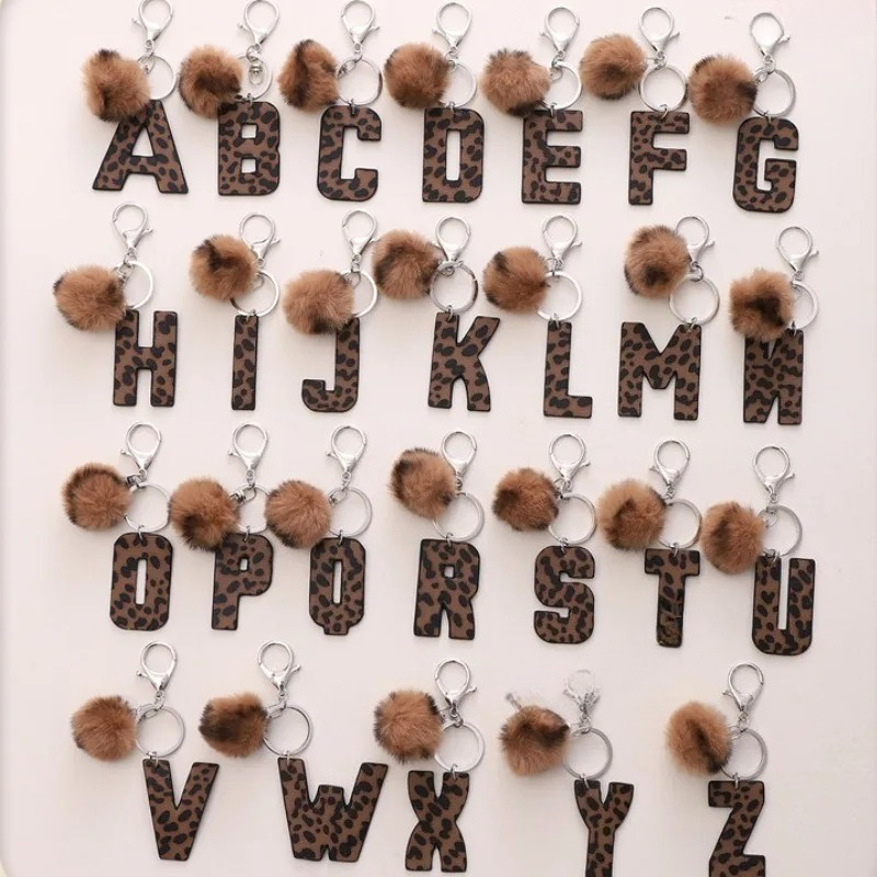 A-M Fashion Leopard Alphabet A – Monogram Keychain Leather recenzja i cena