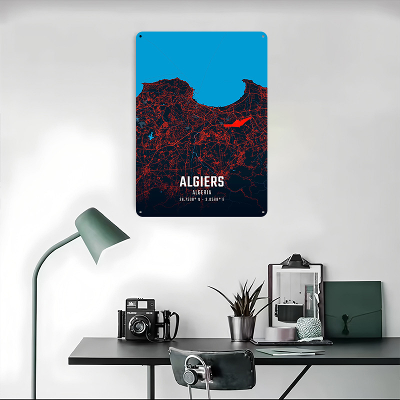 Algiers City Map Metal Poster  – Custom Map Poster recenzja i cena