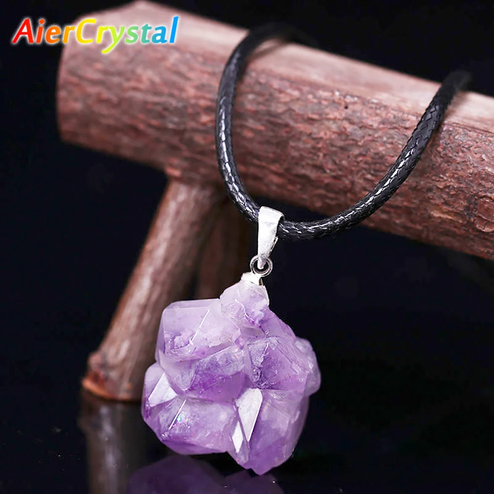 Natural Uruguay Amethyst Rough – Birth Flower Necklace recenzja i cena