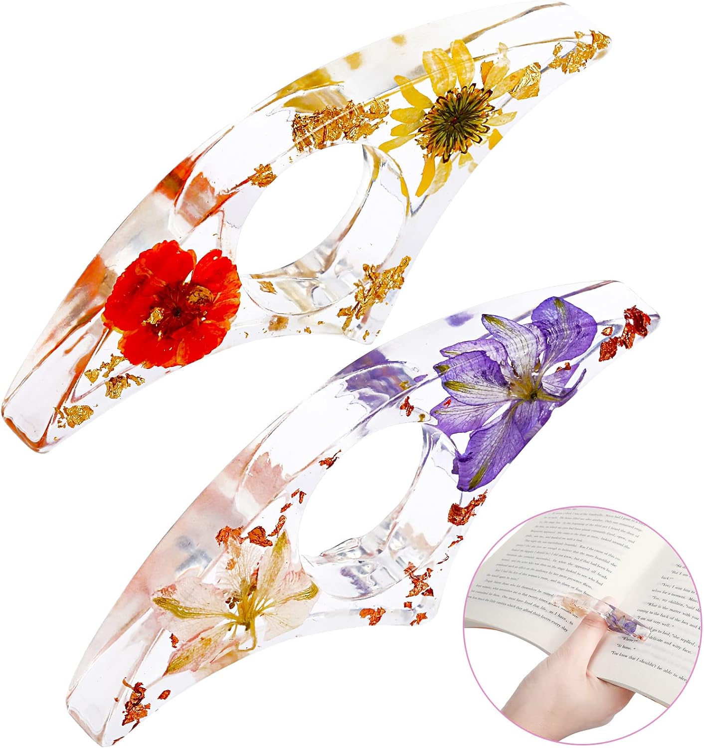 2 Pcs Dried Flower Resin Book  – Dried Flower Bookmark recenzja i cena