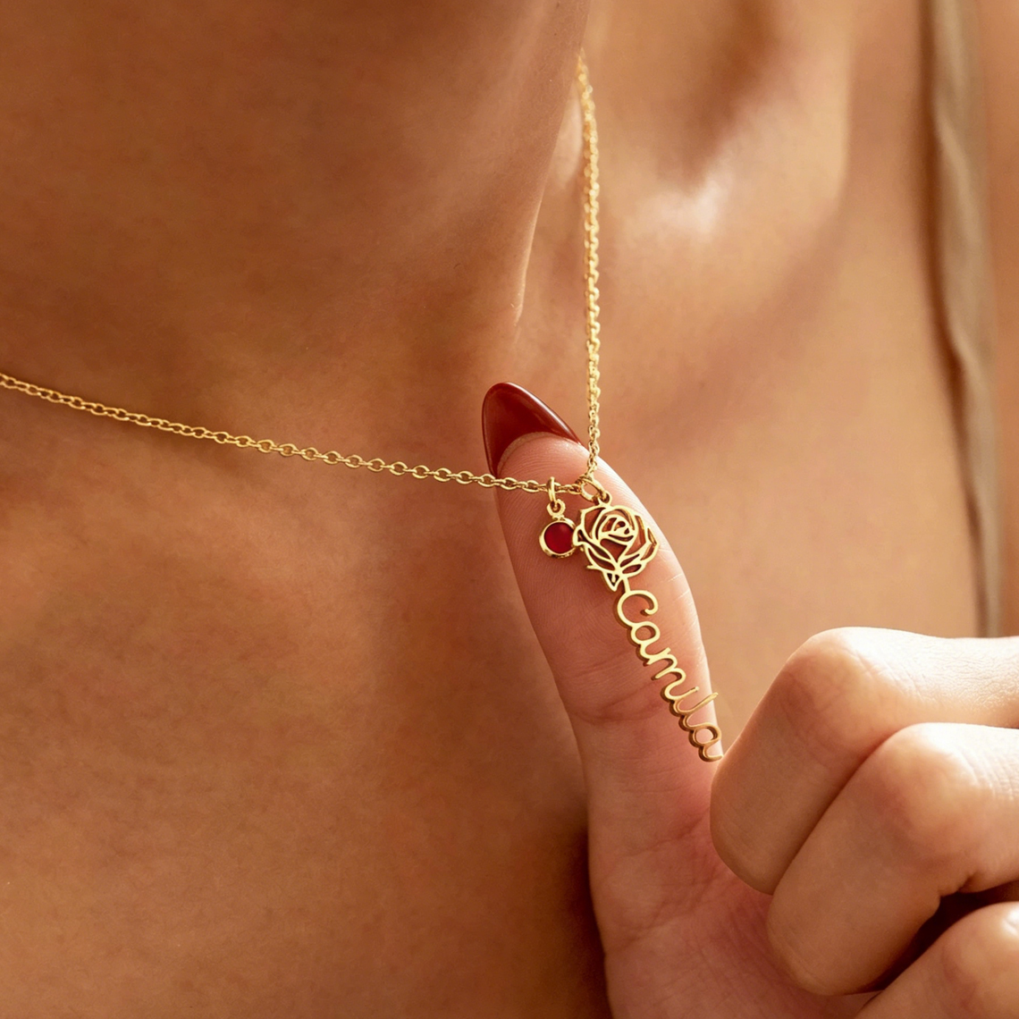 Personalized Custom Name Neckl – Birth Flower Necklace recenzja i cena