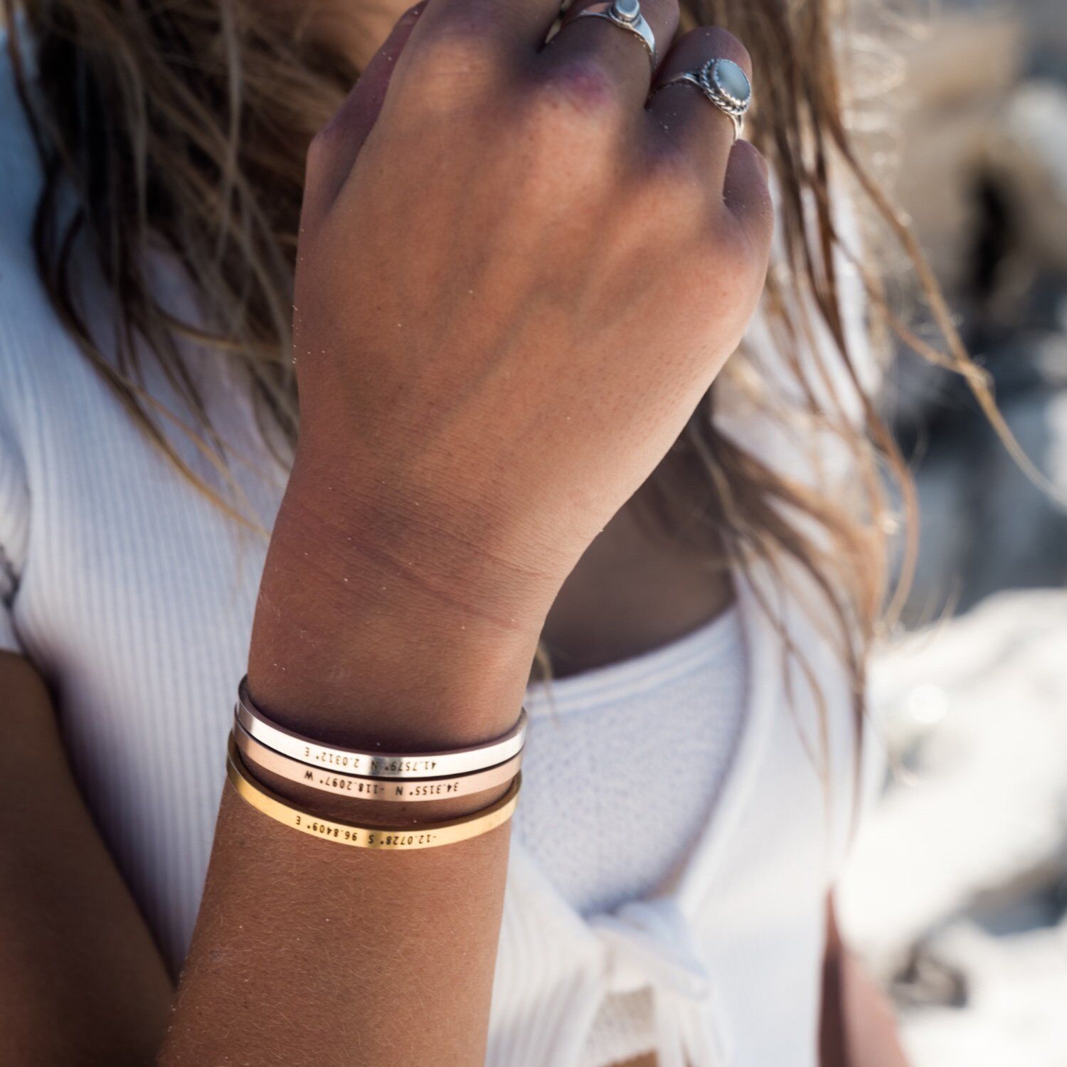 Custom Personalized 4mm Width  – Coordinates Bracelet recenzja i cena