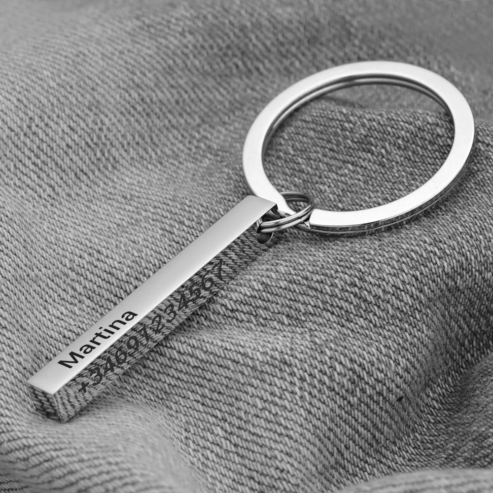 Personalized 3D Bar Keychain E – Initial Ring Custom recenzja i cena