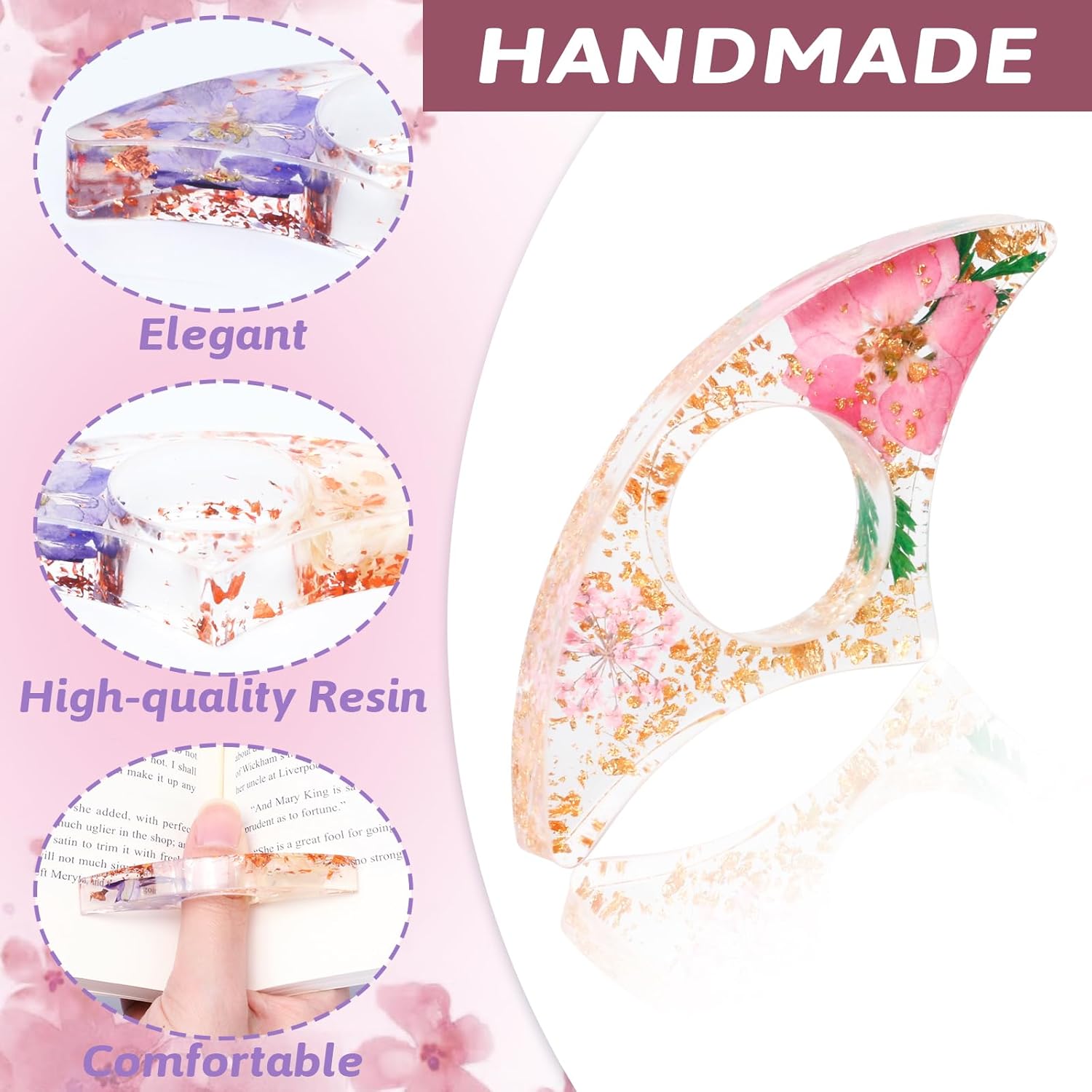 2PCS Thumb Book Page Holder, H – Dried Flower Bookmark recenzja i cena