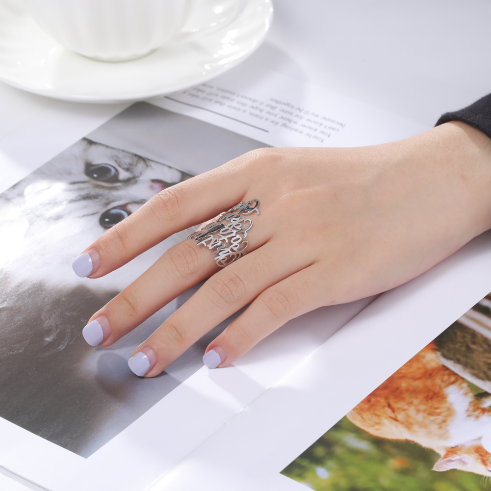 Custom Double Name Rings for W – Initial Ring Custom recenzja i cena
