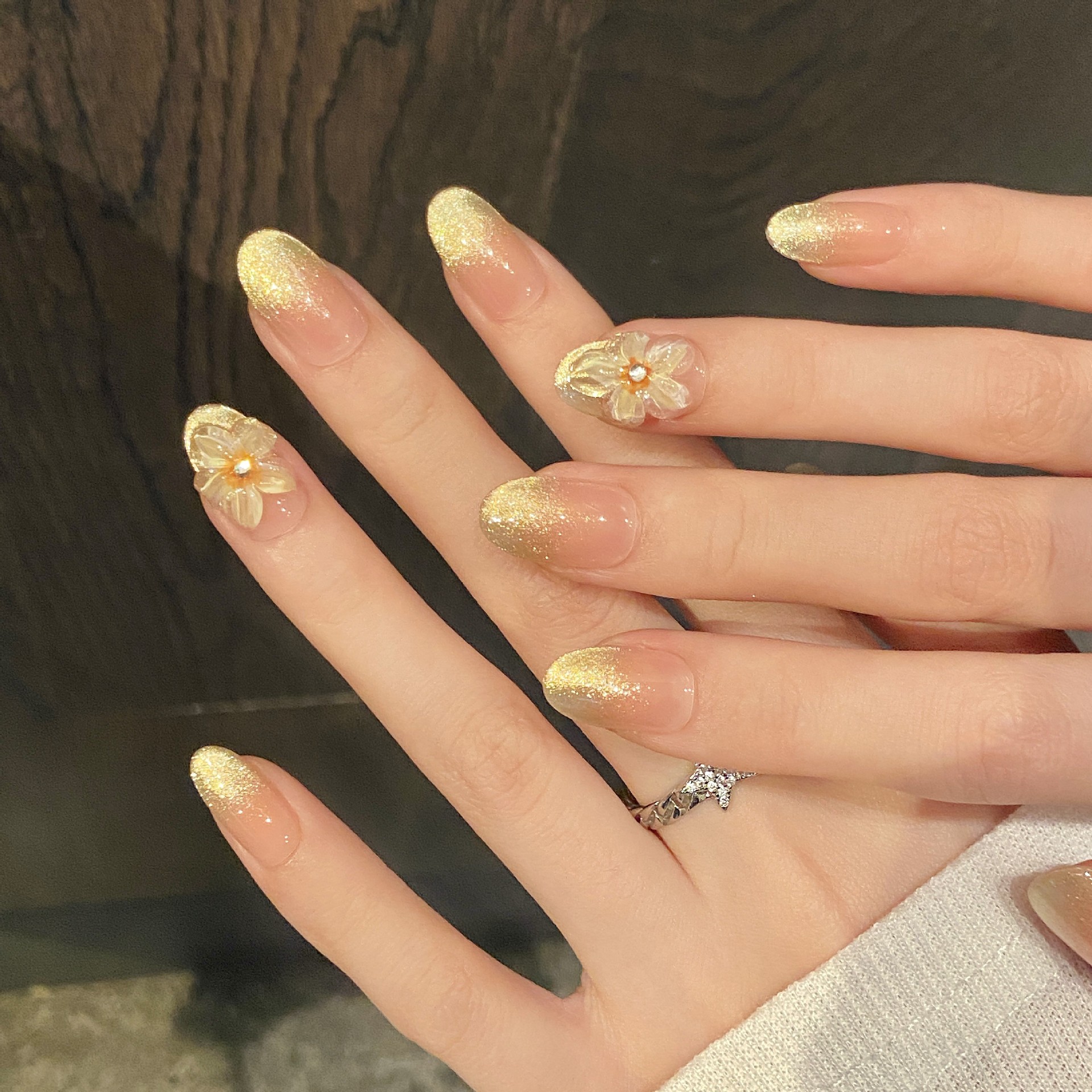 10pcs Handmade Press on Nails  – Pressed Flower Art recenzja i cena