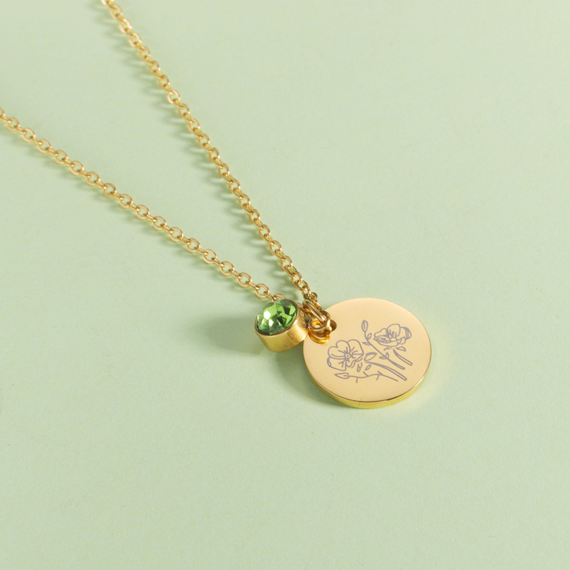 Crystal Birthstone Necklace fo – Birth Flower Necklace recenzja i cena