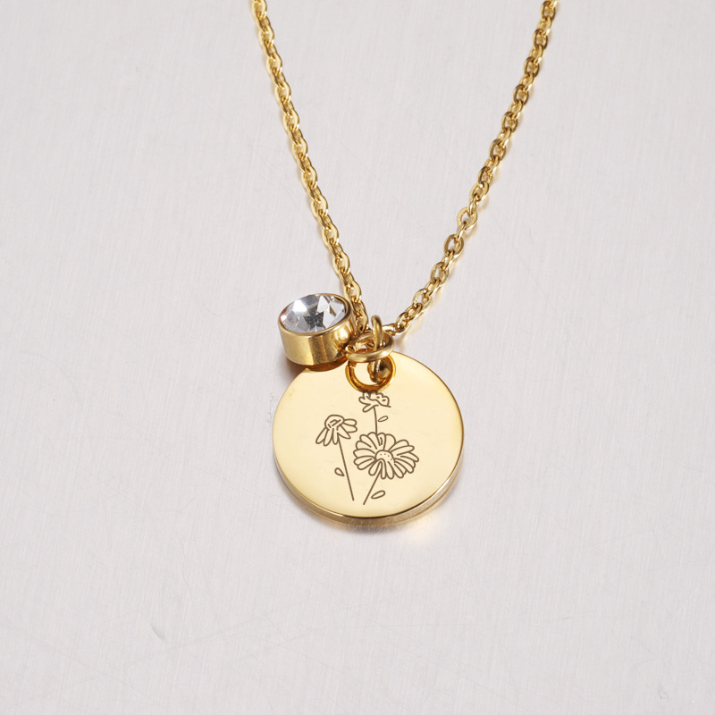 Crystal Birthstone Necklace fo – Birth Flower Necklace recenzja i cena