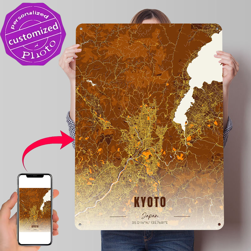 Kyoto Japan Map Art Metal Post – Custom Map Poster recenzja i cena