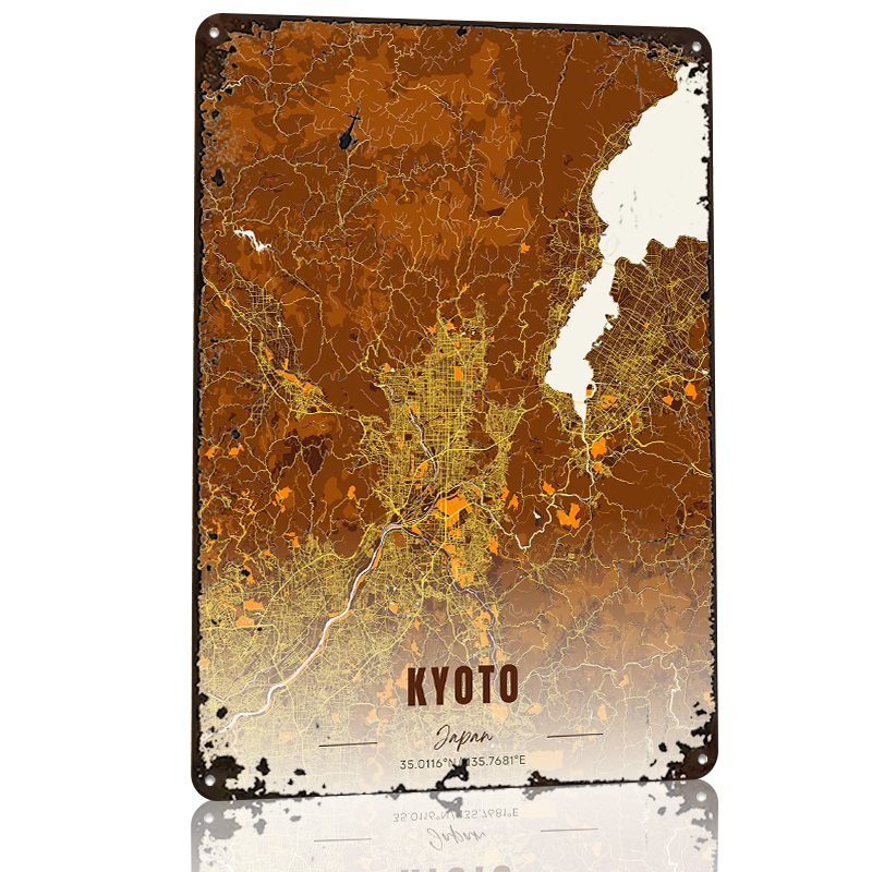 Kyoto Japan Map Art Metal Post – Custom Map Poster recenzja i cena