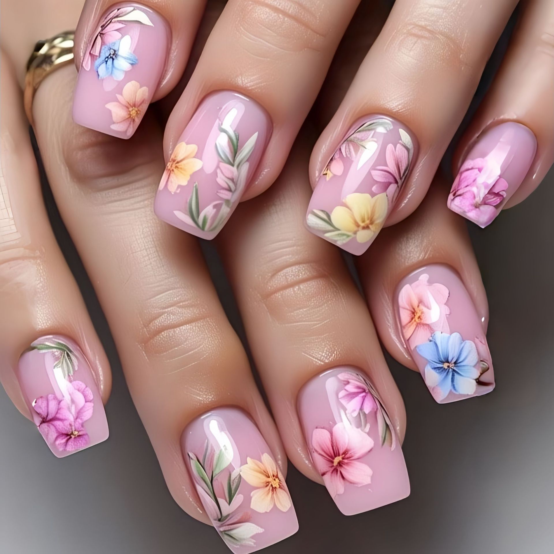 Medium fake nails for women gi – Pressed Flower Art recenzja i cena