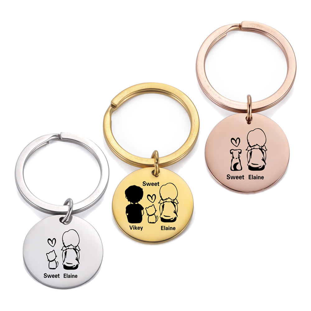 Family Personalized Keychain C – Initial Ring Custom recenzja i cena
