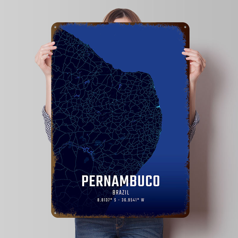 Pernambuco Midnight City Map M – Custom Map Poster recenzja i cena