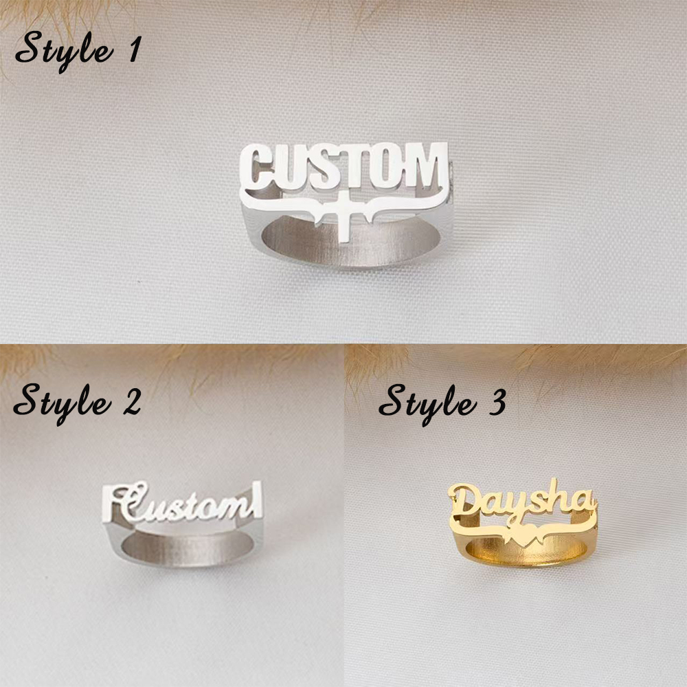 Customized Name Rings, Persona – Initial Ring Custom recenzja i cena