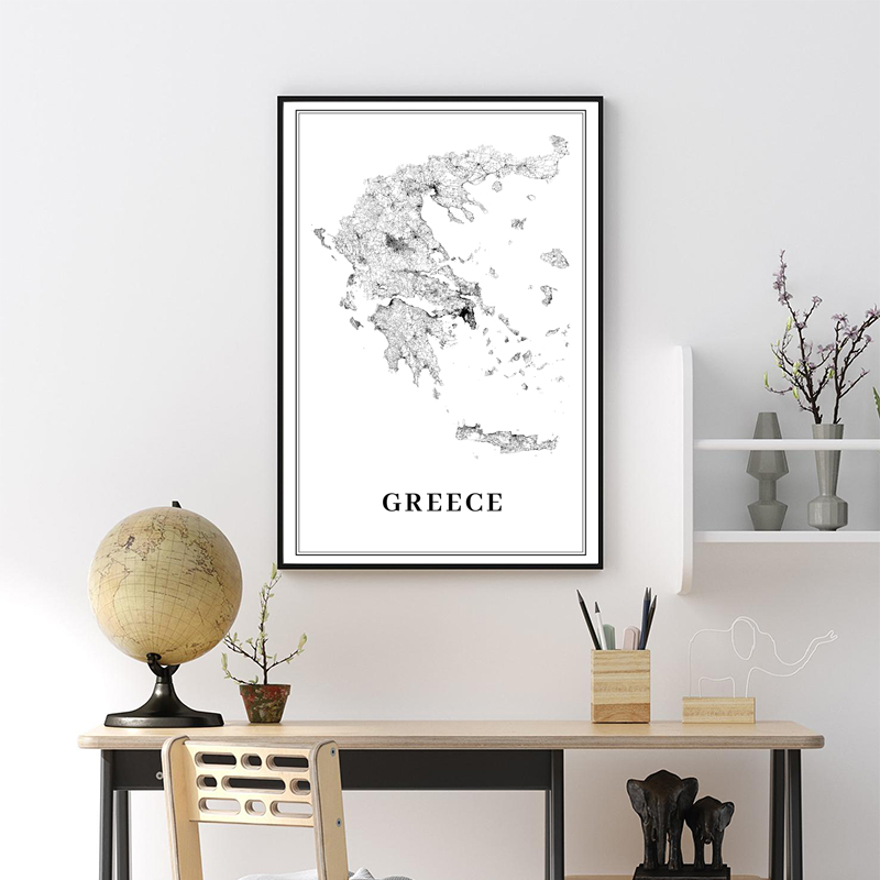 Greece Road Map Poster Black a – Custom Star Map recenzja i cena