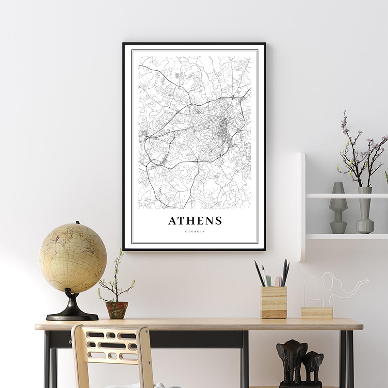 Greece Road Map Poster Black a – Custom Star Map recenzja i cena