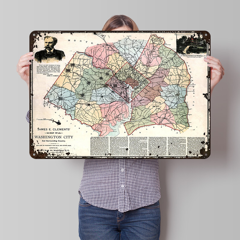 Map of Washington City Printed – Custom Map Poster recenzja i cena