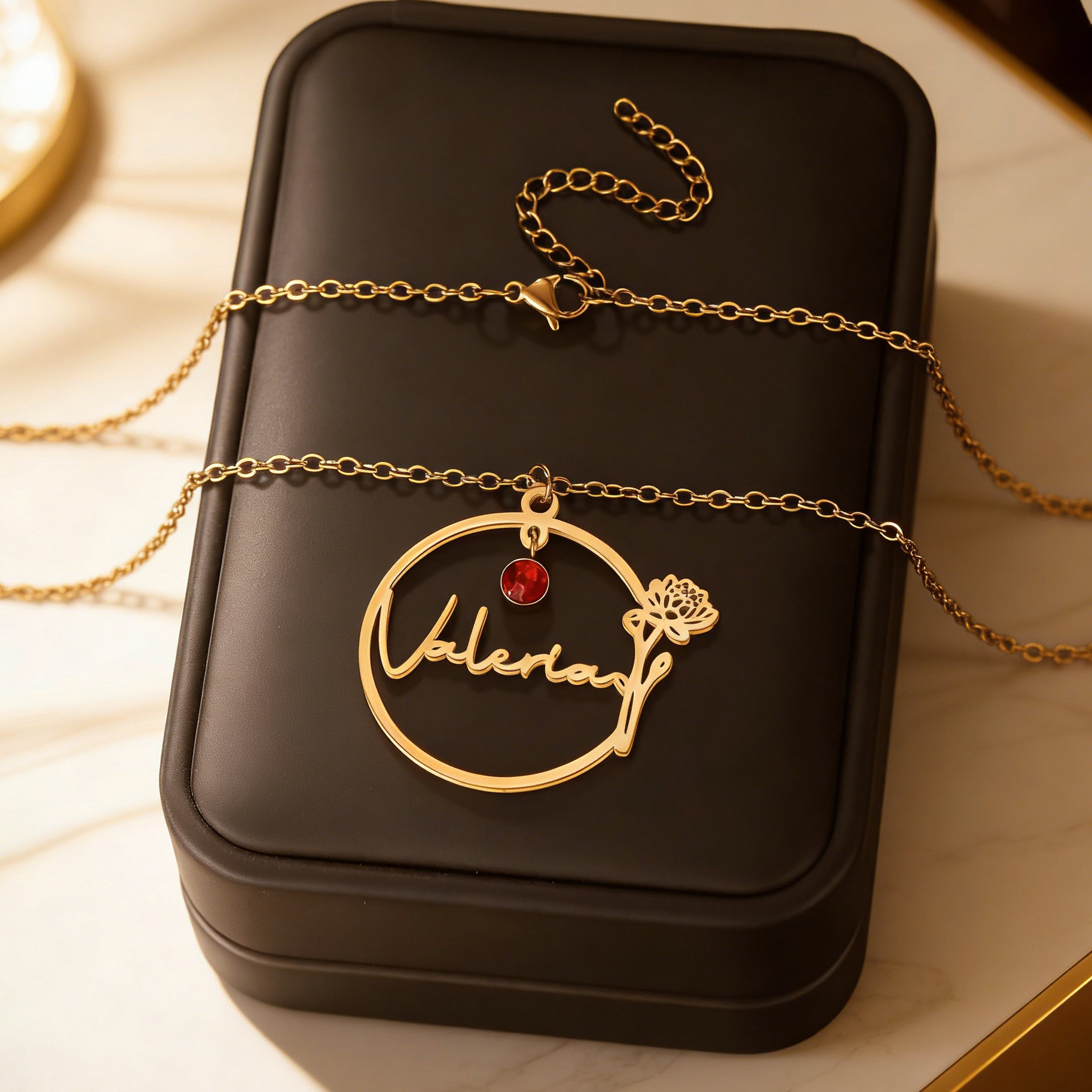 Haiyufly Custom Name Necklace  – Birth Flower Necklace recenzja i cena