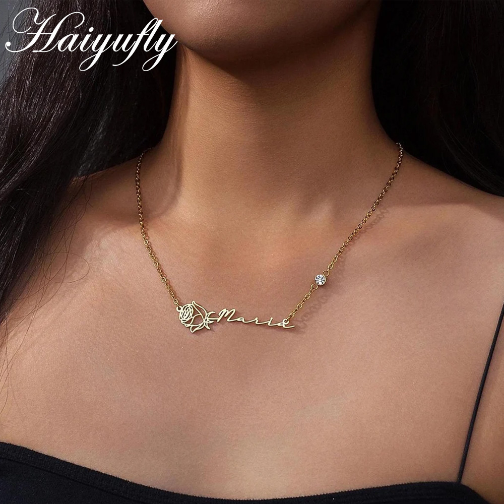 Haiyufly Personalized Custom N – Birth Flower Necklace recenzja i cena