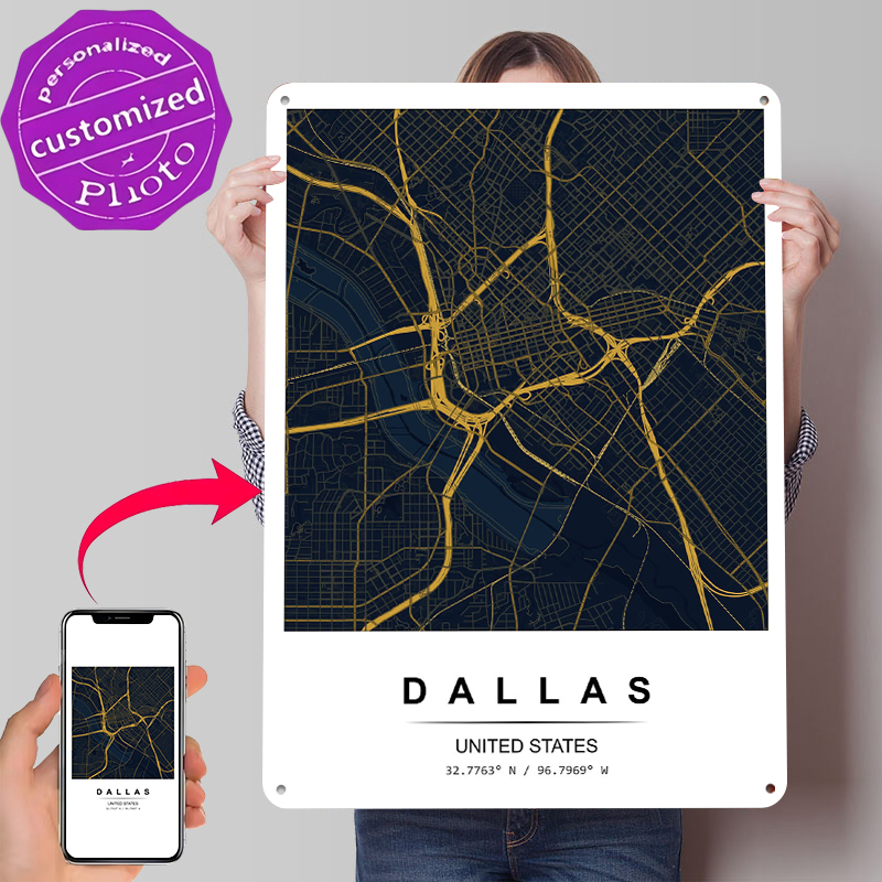 Dallas City Map Art Printed Po – Custom Map Poster recenzja i cena