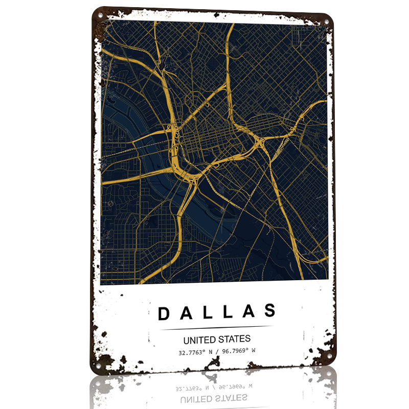 Dallas City Map Art Printed Po – Custom Map Poster recenzja i cena