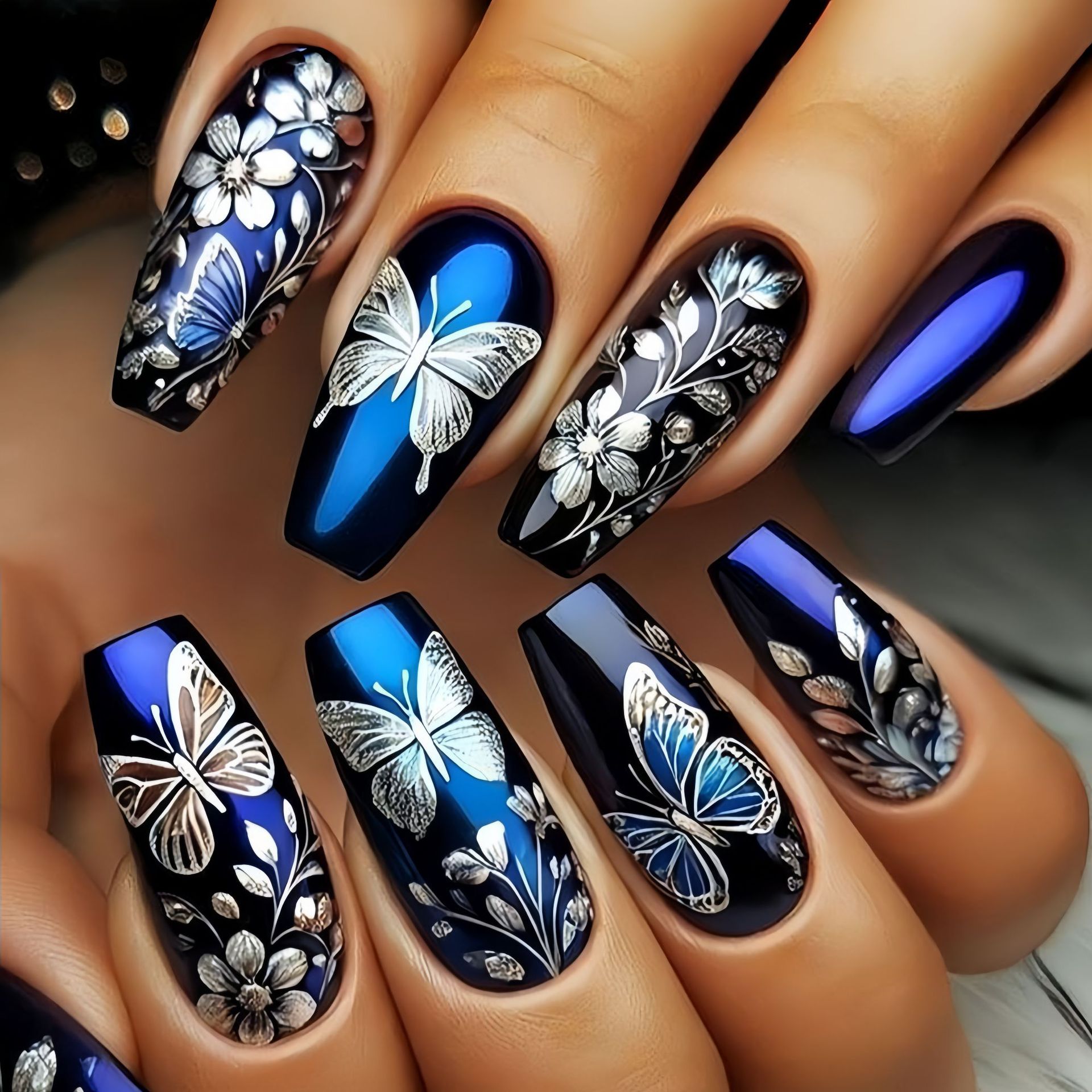 Medium long fake nails for wom – Pressed Flower Art recenzja i cena