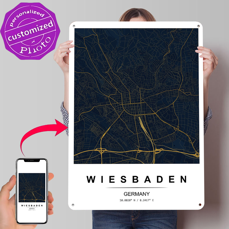 Wiesbaden City Map Printed Pos – Custom Map Poster recenzja i cena