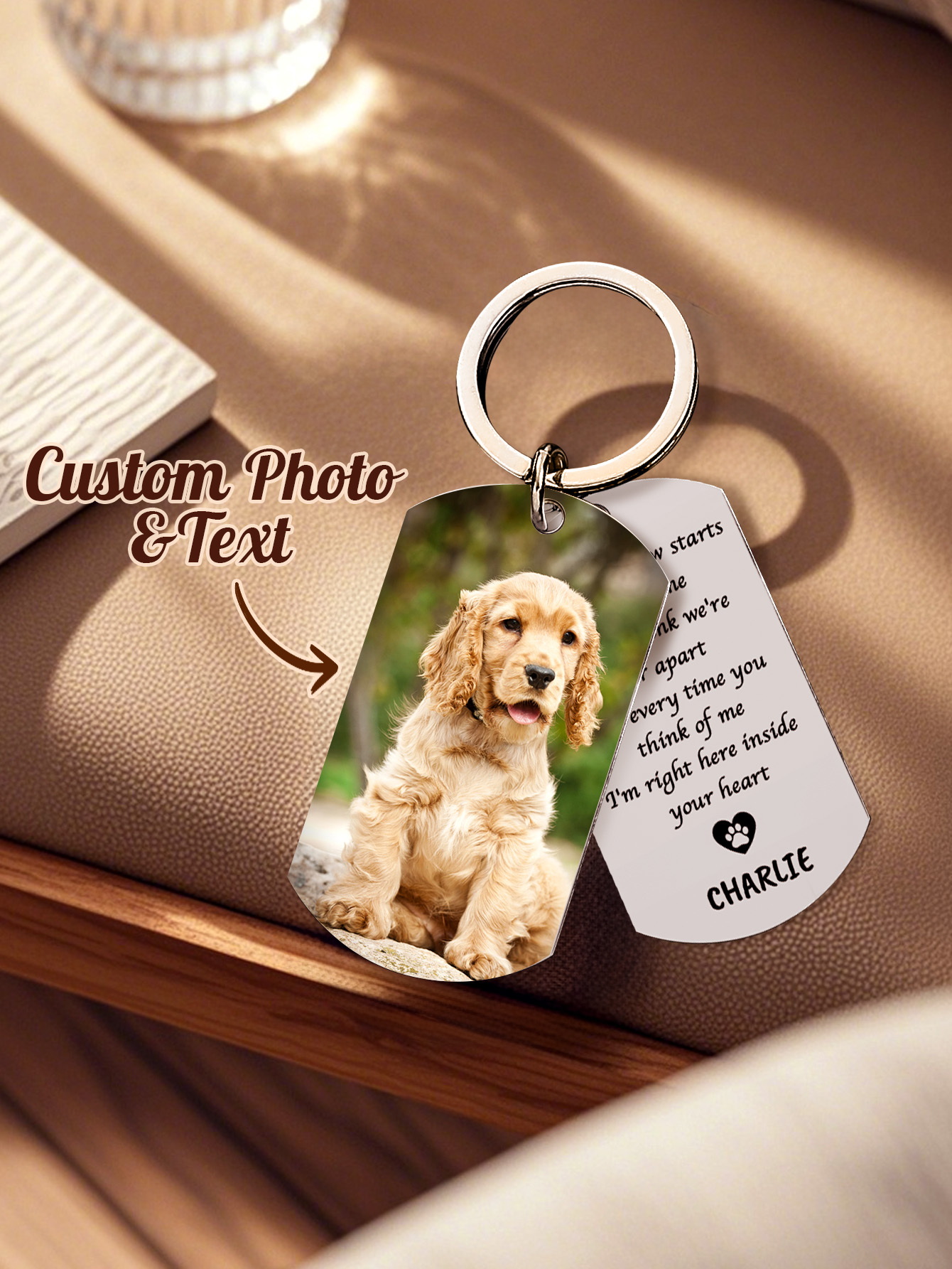 Personalized Pet Photo Keychai – Pet Portrait Custom recenzja i cena